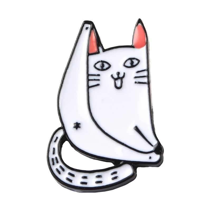 

White cat pin
