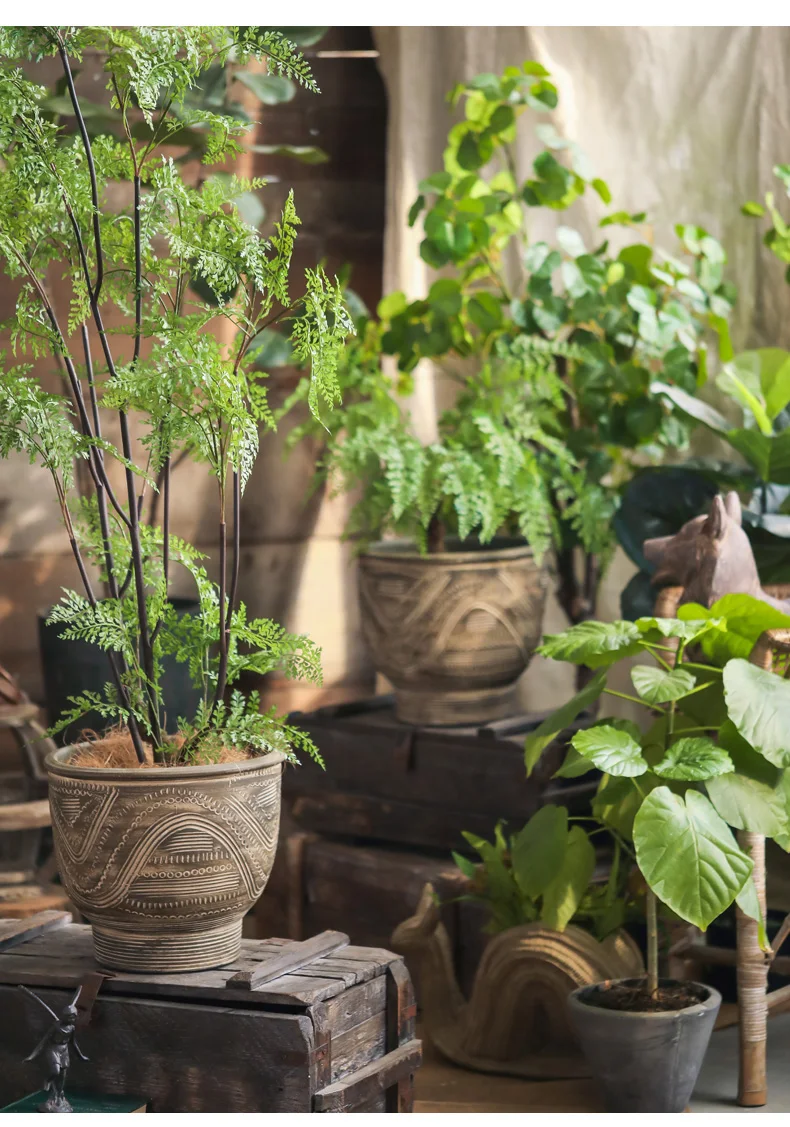 Очень большой этнический стиль ретро садовый двор калибр ручная работа черная