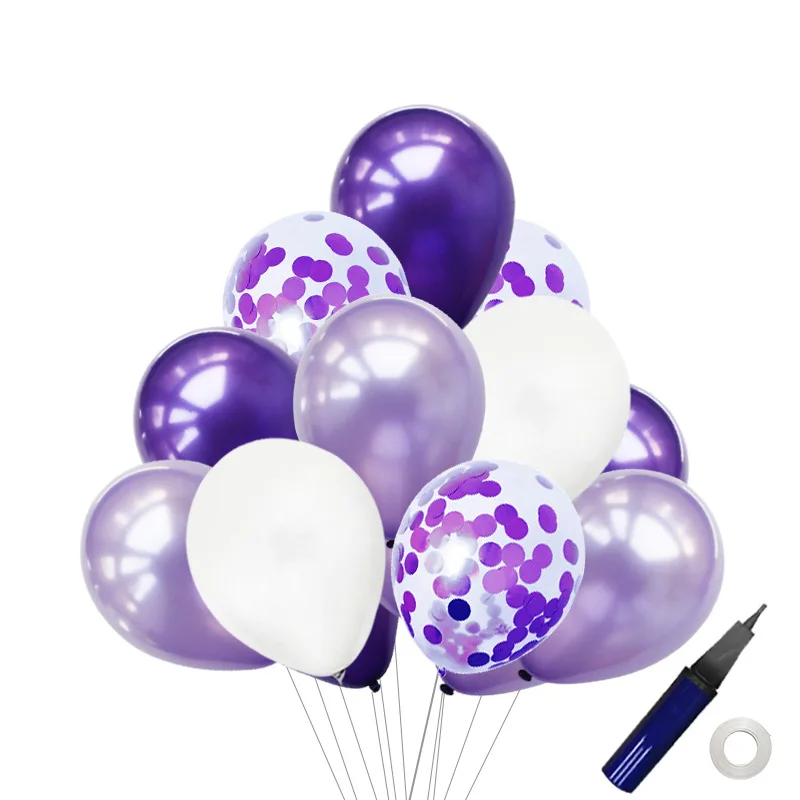 

40PCS 12-inch Color Round Sequins Transparent Balloon Birthday Party Room Decoration Wedding Party Decor