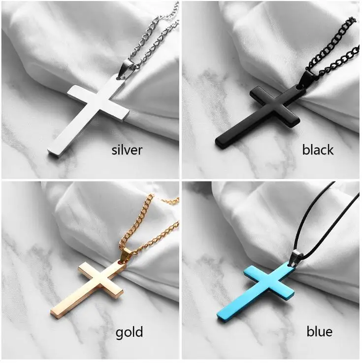 1PC Plated Cross Alloy Men Fashion Stainless Steel Chain Gift Necklace Jewelry High Quality Pendant Unisex Solid Color | Украшения и