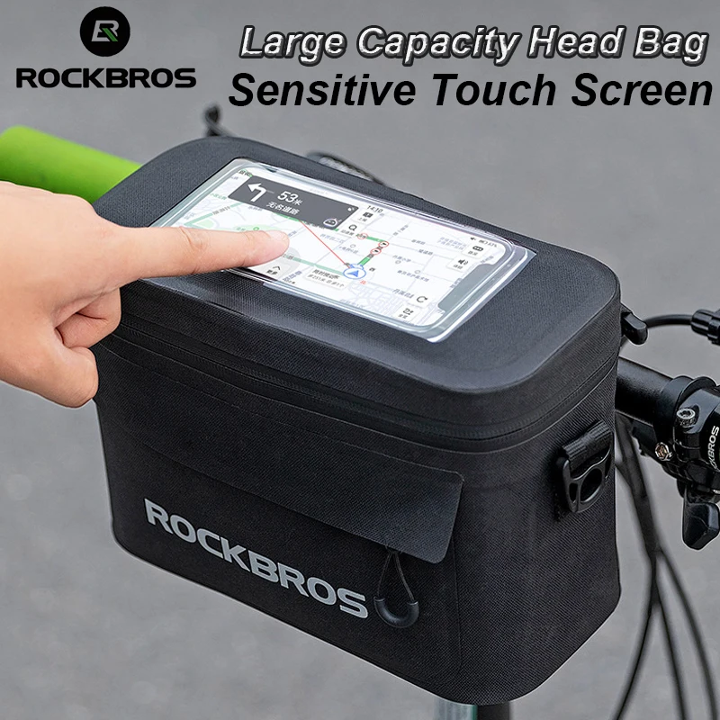 

Сумка для телефона ROCKBROS велосипедная, складная вместительная сумка на плечо для сенсорного экрана горного скутера, дорожного велосипеда, о...