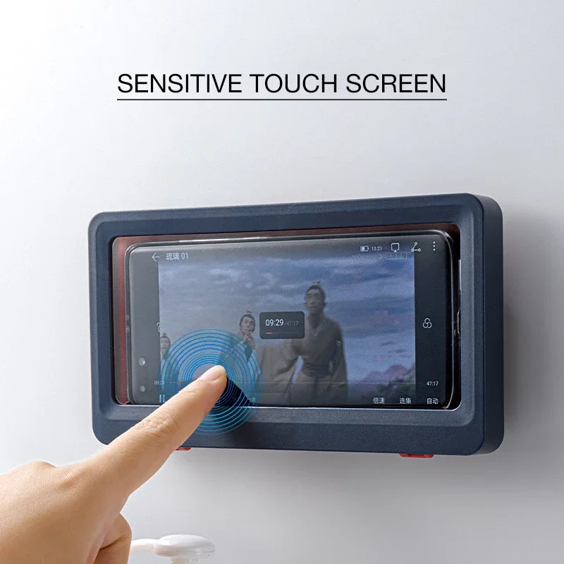 

Mobile Phone Storage Box Dormitory Supplies Equipment-Free Punching Bathroom Toilet Wall Hanging Waterproof Mobile Phone Holder