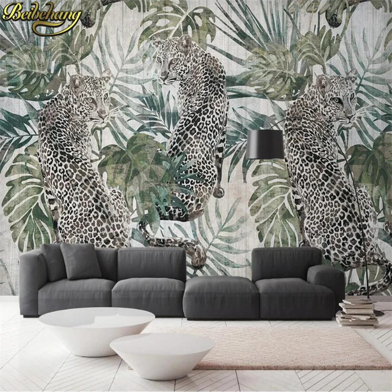 

beibehang Custom wallpaper 3d Southeast Asian Tiger TV backdrop wallpapers for living room bedroom photo murals papel de parede
