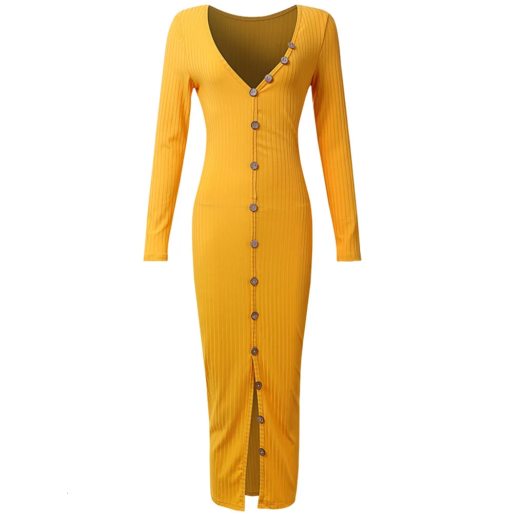 Осень вязаный сексуальный v-образный вырез Разделение тонкий пляжное платье