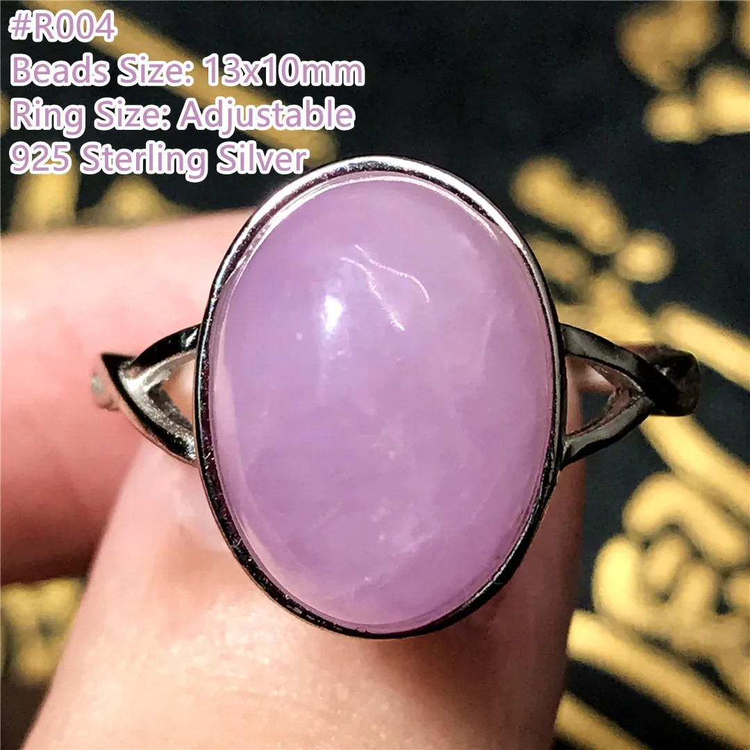 

Кольцо из натурального фиолетового кунцит, ювелирное изделие из стерлингового серебра для женщин и мужчин, лечебный подарок, бусины 13 х10 мм,...
