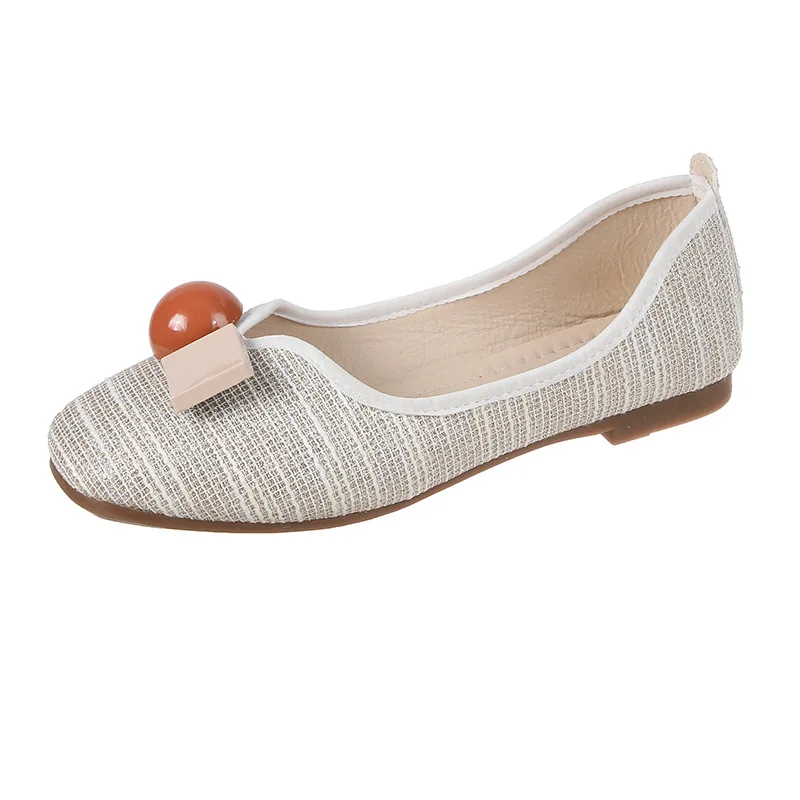 Женские балетки на плоской подошве мягкие дышащие Лоферы без застежки