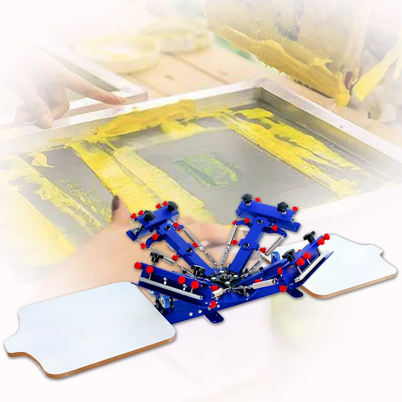 4 цвета 2 станции трафаретная печатная машина ручная E421Z|Обрабатывающий центр| |