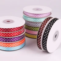 1cm wide dot printed grosgrain satin ribbons 25yroll tapes for diy bows craft makers christmas home party wedding decoration