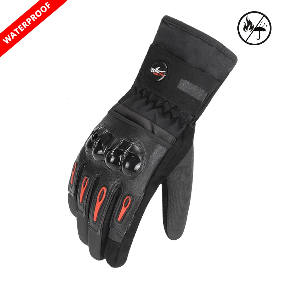 MTV-08 BK Waterproof SUOMY Motorcycle Gloves Men Waterproof Windproof Winter Guantes Moto Gloves Touch Screen Motorbike Riding Gloves - Color: MTV-08 BK Waterproof