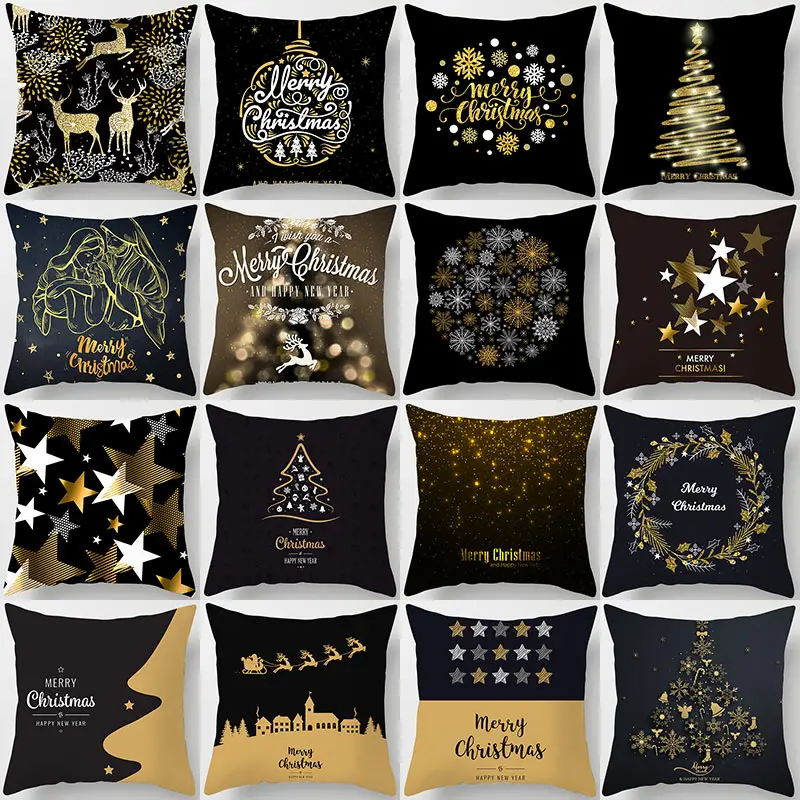 1 шт. Золотая Рождественская елка олень Санта Клаус шаблон 45*45 см чехол для