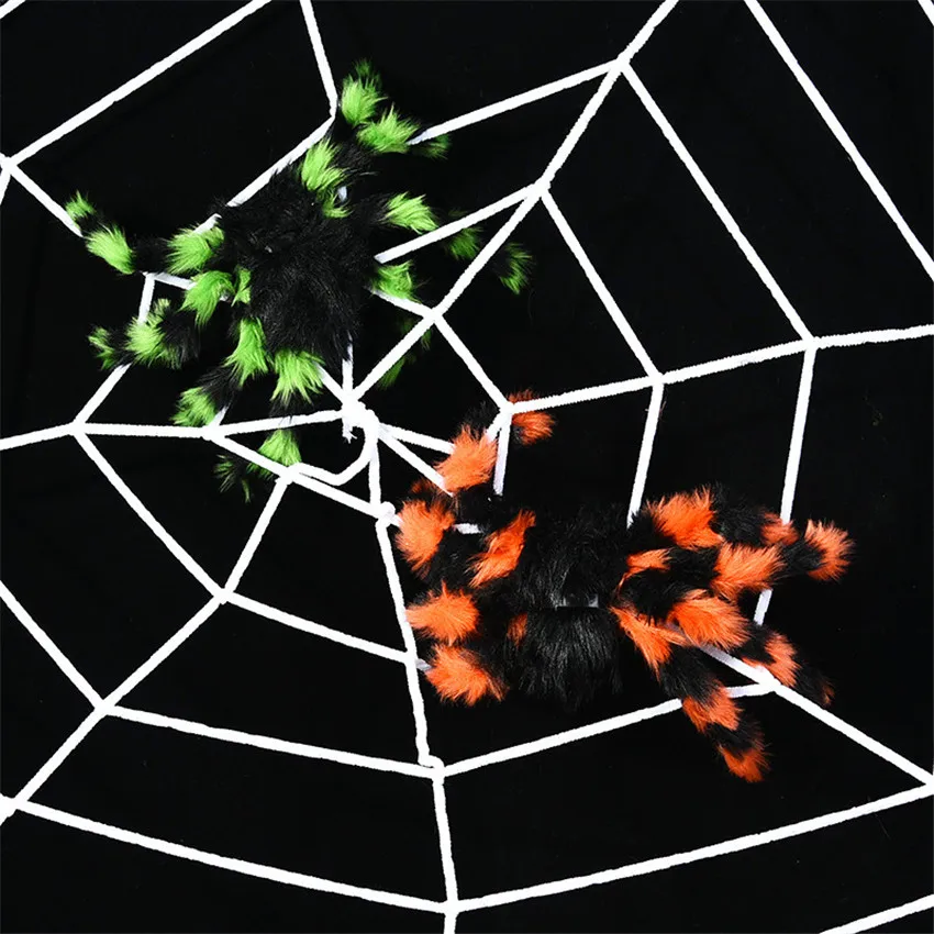 Horror Giant Black Plush Spider Halloween Party Decoration Props Big plush spider Kids Children Toy Bar haunted house decoration | Дом и сад