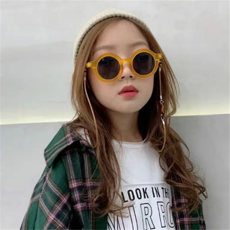Новинка Круглые Солнцезащитные очки для мальчиков и девочек детские