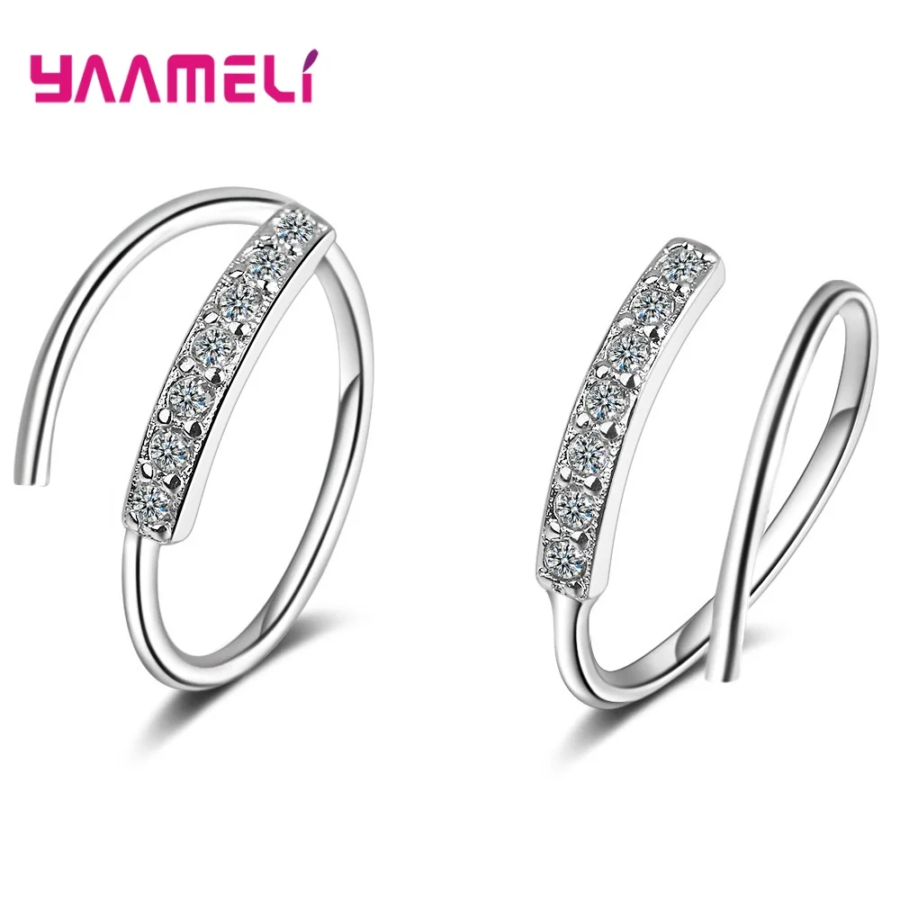 

Fashional 925 Sterling Silver Shinning Crystals Paved Personalize White Gold /Golden Hoop Earrings For Girls Women Party Jewelry