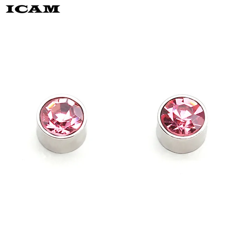 ICAM 1 Pair Trendy Crystal Stud Earrings multicolor Rhinestone Magnet for Men Women No Pierced Hole | Украшения и аксессуары