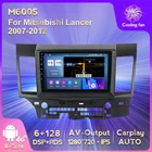 Автомобильный мультимедийный DVD-плеер IPS HD 1280*720 Android 11 с GPS-навигацией для Mitsubishi Lancer 2007-2012, стереопроигрыватель для Carplay