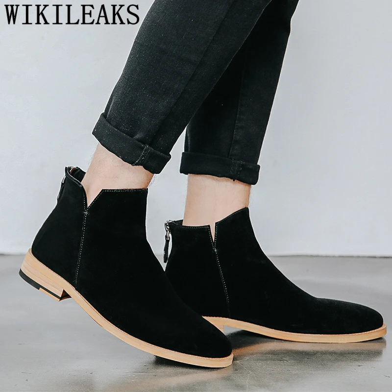 Мужские Ботильоны челси мужские ботинки-дезерты для мужчин Zimowe Zapatos De Hombre Chaussure