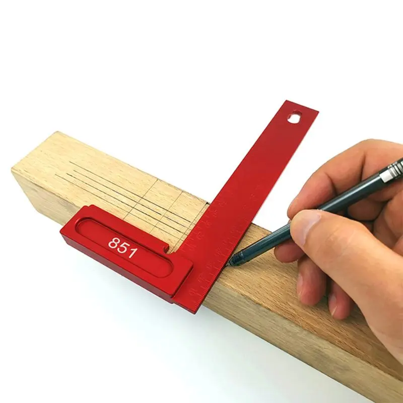 

200mm L-Square Angle Ruler 90 Degree Hole Positioning Measuring Ruler Scriber