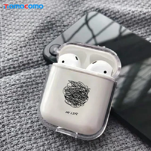 Прозрачный защитный жесткий чехол для беспроводных наушников iPhone AirPods 1 2 Pro