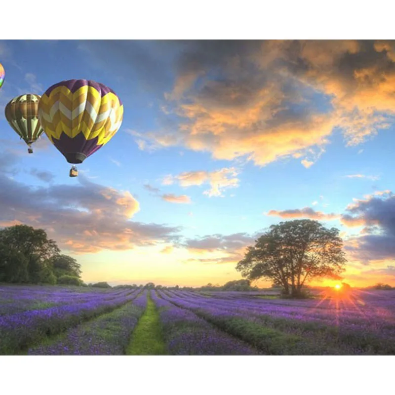 

Picture By Number Hot Air Balloon Coloring Landscape Handmade Acrylic Paints Drawing Oil Painting By Number Home Decoration Wall