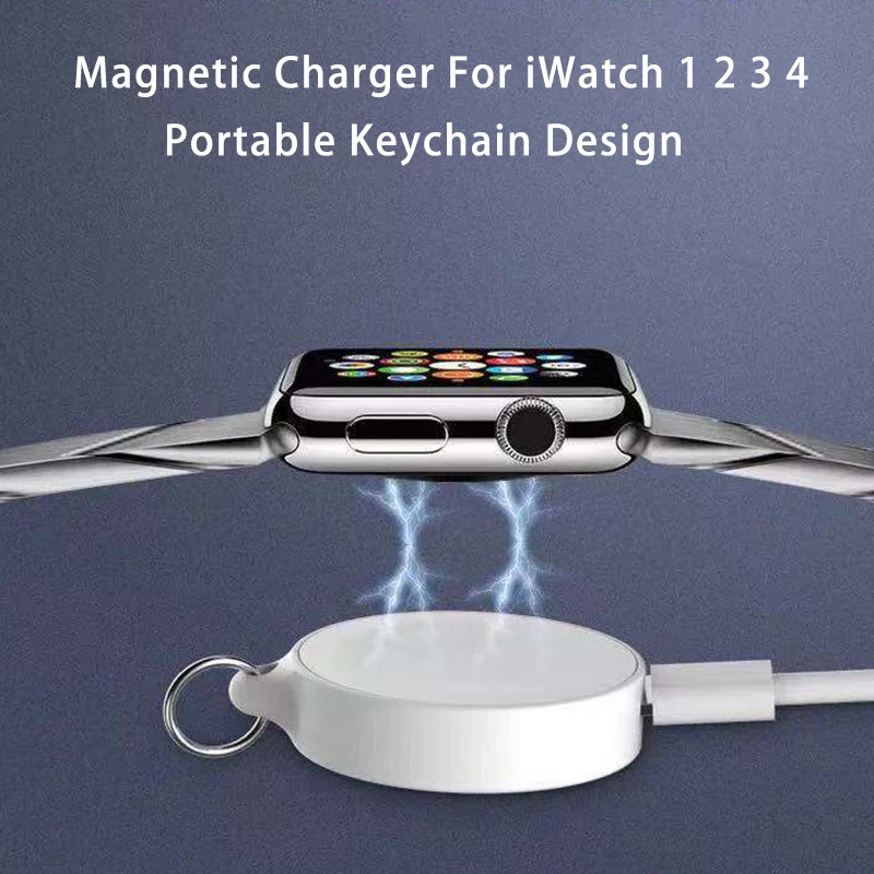 Портативное магнитное Беспроводное зарядное устройство для Apple Watch 1 2 3 4 серии Usb зарядка для IWatch 4 3 2 1 с зарядкой брелка