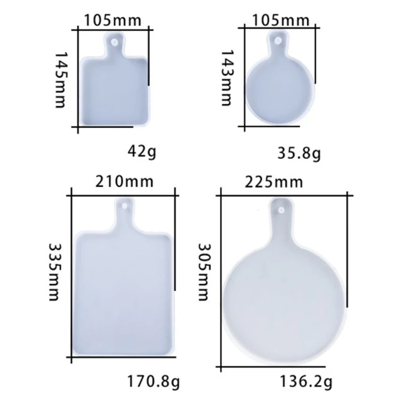 

Large Coaster Storage Tray Epoxy Resin Mold Handle Tray Mould For DIY Resin Craft Decora Round Square Fruit Tray Silicone Mold