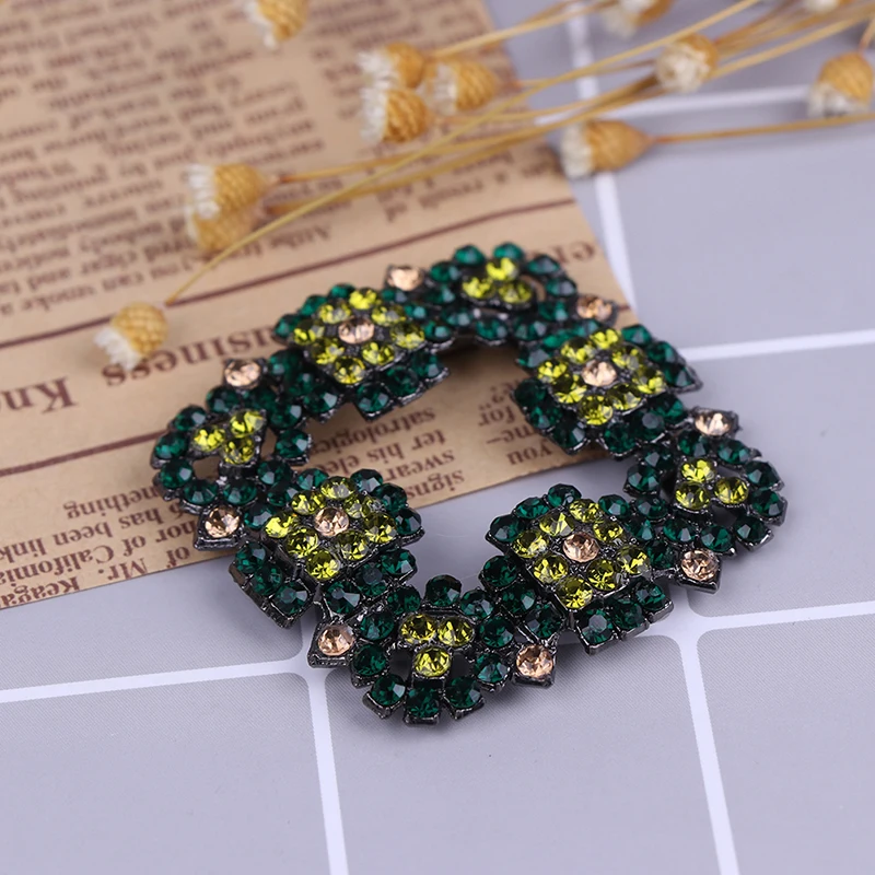 1 шт. Обувь зеленого цвета с кристаллами Стразы пряжкой Украшение на застежке