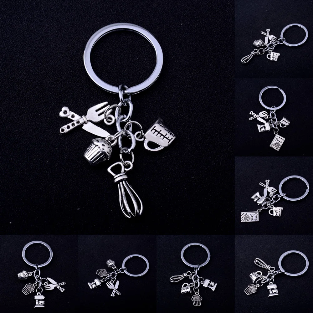 Ювелирные изделия в виде выпечки торт амулеты мерные ложки брелки повара книга