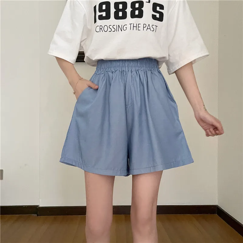 3 Sizes M-xl Summer Causal Loose Basic All Match Wide Leg Shorts Women Basic Fashion Korean Style Female Short