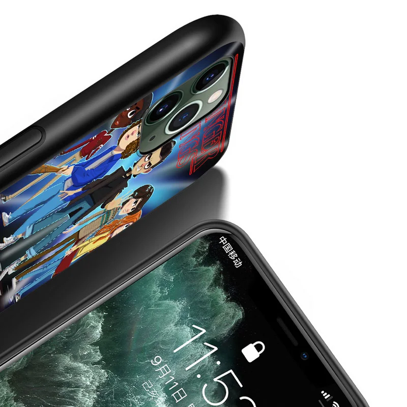 

Stranger Things For Apple iPhone 12 11 XS Pro Max Mini XR X 8 7 6 6S Plus 5 SE 2020 Black Cover Phone Case