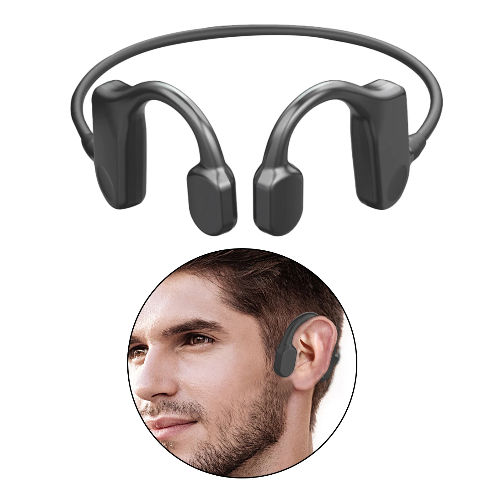 

Bluetooth-гарнитура с открытым ухом, спортивные наушники с костной проводимостью и защитой от пота, встроенный микрофон