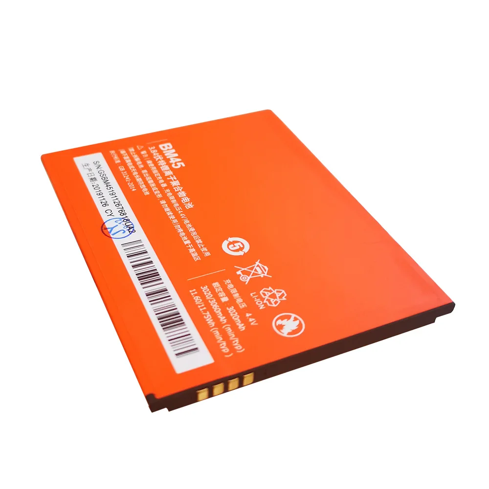 1 шт. новый запасной аккумулятор BM45 BM 45 3020 мАч для смартфона Xiaomi Redmi Note 2 Hongmi Redrice Note2