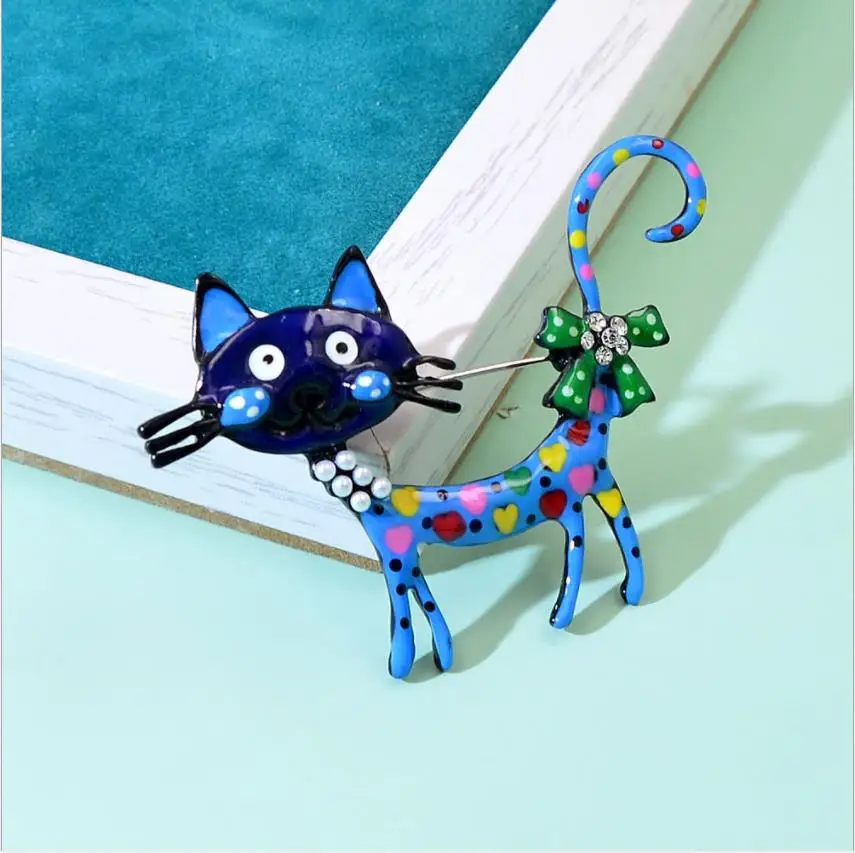 2022 fasahion Lovely Cat Brooches 2-color Enamel Pet Animal Party Casual Brooch Pins For Women Men Gifts | Украшения и аксессуары