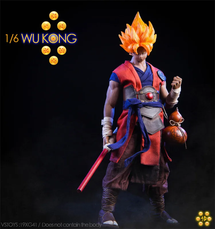 Коллекционная 19XG41 1/6 японский аниме Dragon Ball WU KONG Head& Clothes аксессуар прямой/Strabismus Eyes версия для фанатов