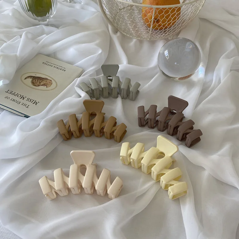 

Korean Frosted Square Hollow Hair Claw Women For Hair Candy Colors Large Size Acetate Hair Clamps Hair Clip Hairpin Banana Grips