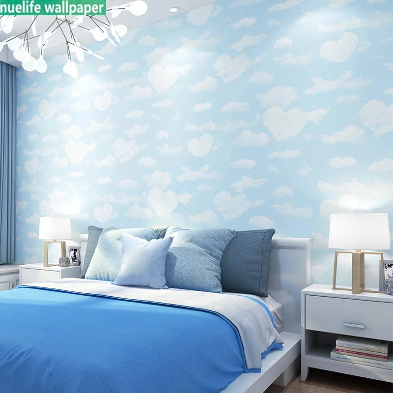 Комната для мальчиков и девочек спальня потолочные облака обои с изображением