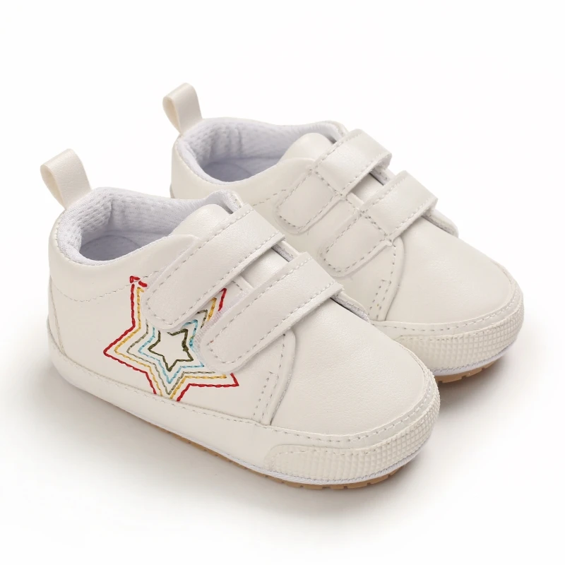 

Infants Girl Spring Autumn PU Leather Shoes Walking Decoration Star Pattern Anti-Slip Toddler Shoes Birthday Gift Sneaker 0-18M