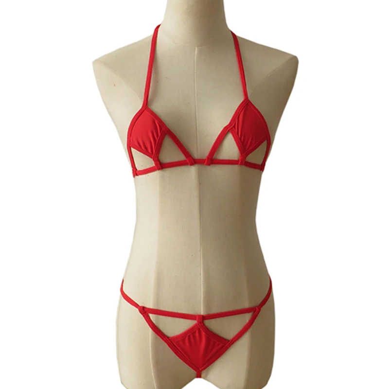 2019 женские Экстремальные сексуальные стринги Микро Бикини Твердые бразильские