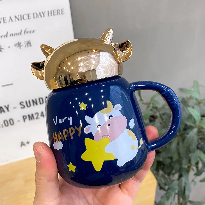 

Уникальный дизайн, стандартная керамическая кружка, посуда для напитков, кофейная чашка, чайные чашки с яркой золотой крышкой, молочные кру...