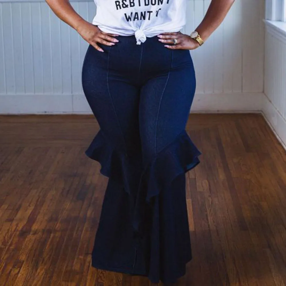 Женские винтажные джинсы с расклешенными штанинами Модные расклешенные