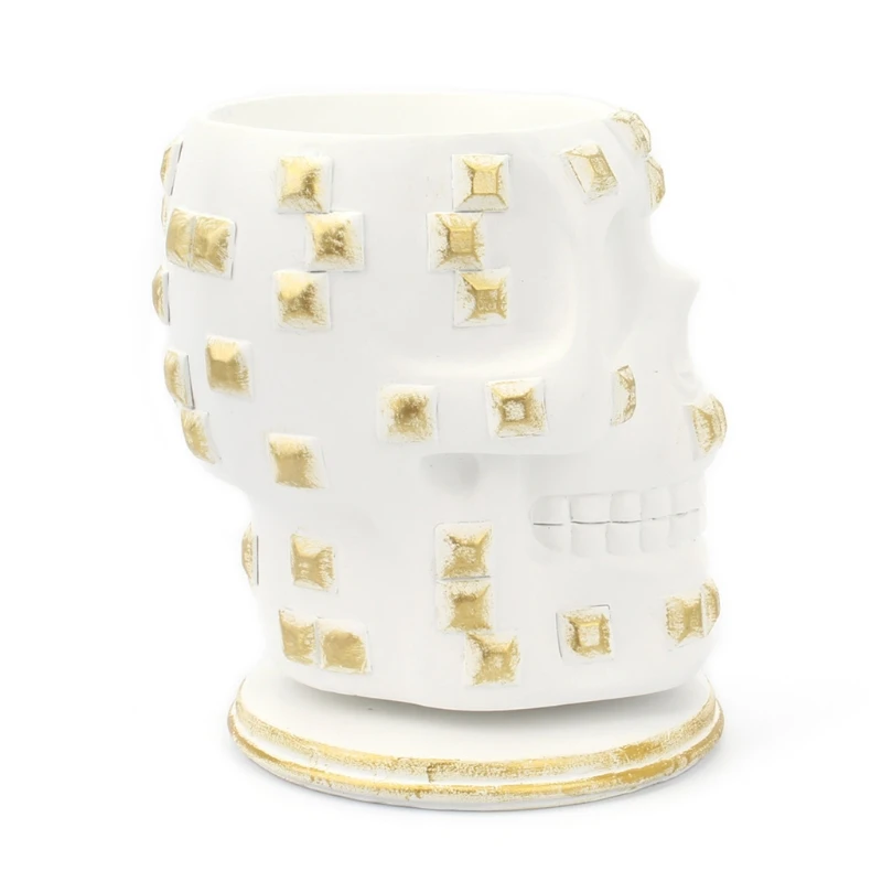 

Sequins Skull Ornament Skeleton Pen Holder Home Office Desktop Pencil Organizer