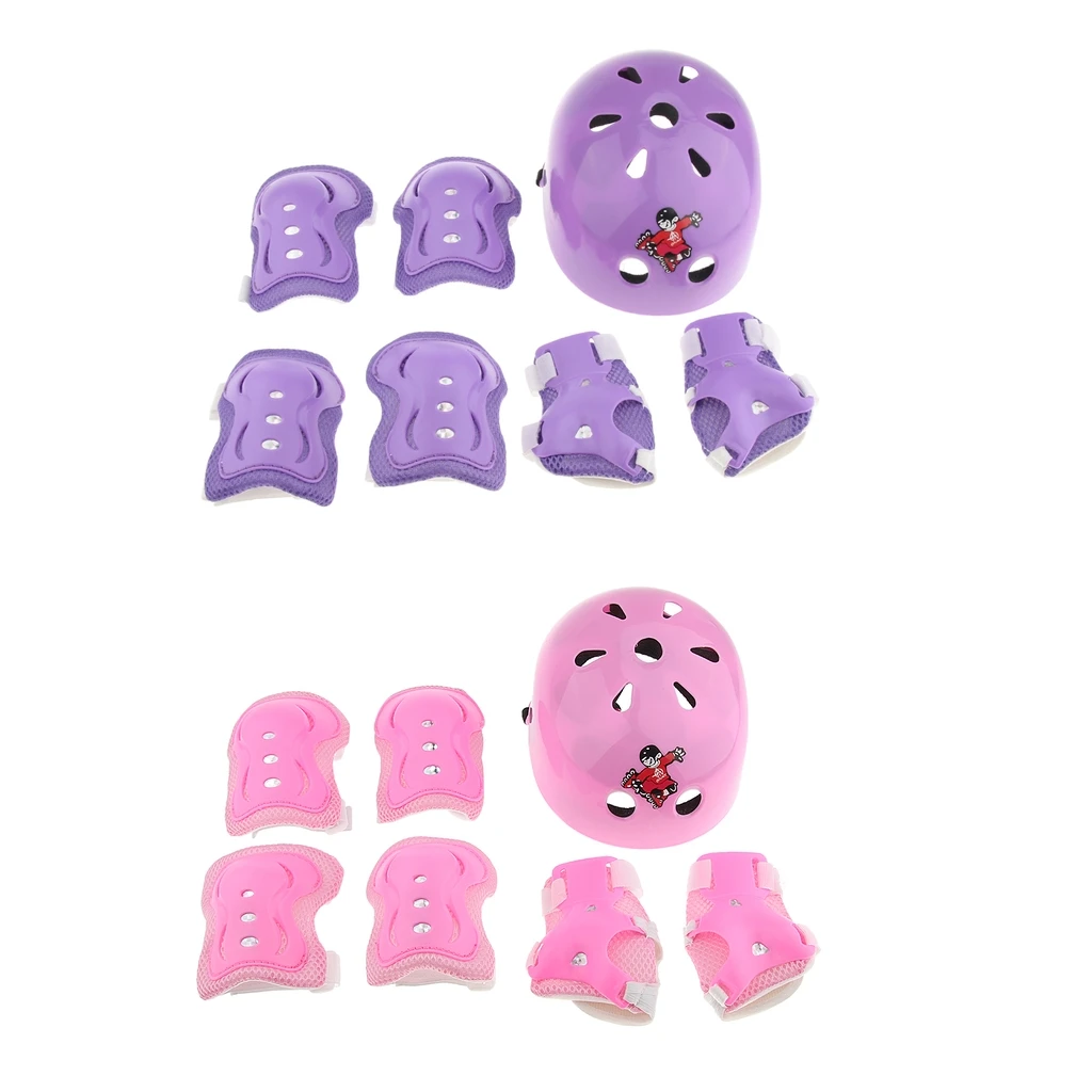 

2 комплекта детский шлем для катания на коньках защита запястья налокотник налокотники наколенники Спортивная безопасность для спорта на о...