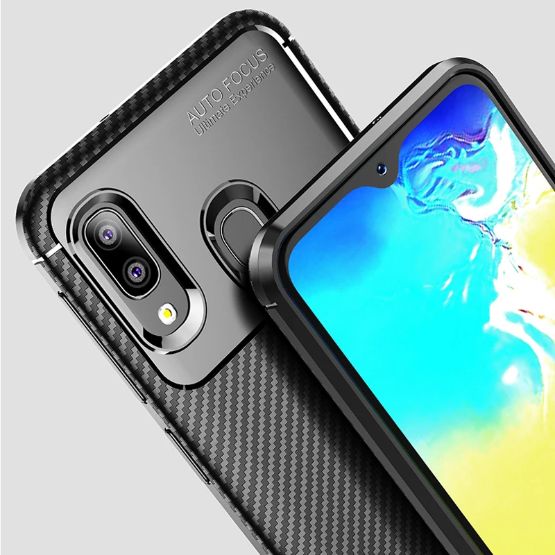 Чехол для телефона samsung A20E A20 чехол Роскошный бампер из углеродного волокна