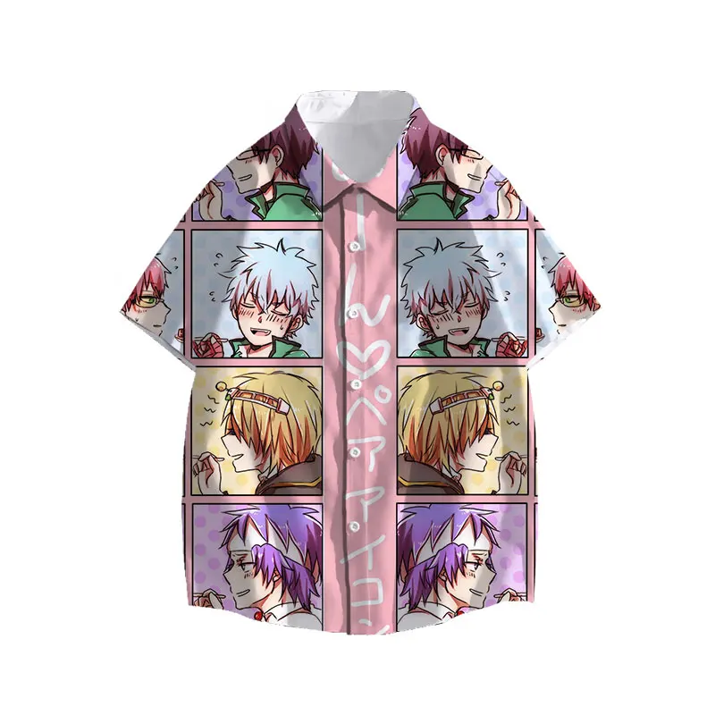 

Summer Fashion Clothes 2021 for Men's Shirts 3D Print Oversized Harajuku Hawaiian Shirt The Disastrous Life of Saiki K Tops