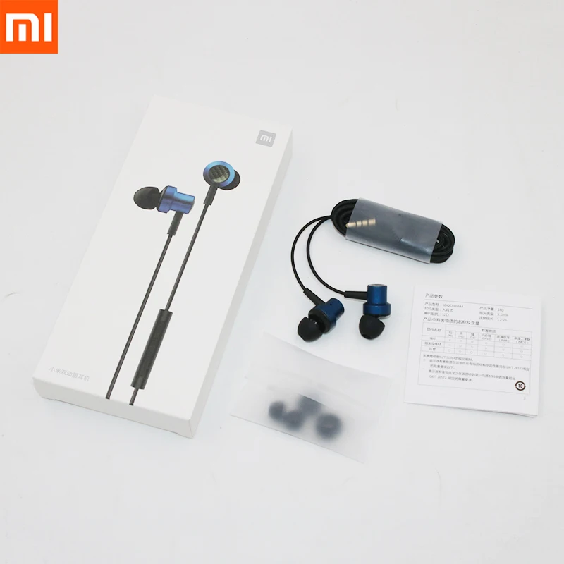 Xiaomi M11 3.5mm In-ear Earphone With Mic Wire Control Dual Driver For Redmi 10X K20 K30 Pro K30i Note 8 8T 6 8 7 9 Pro CC9 Mp4