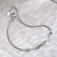 womens fashion silver color round beads chain bracelet super fine chain bracelet women girls jewelry party birthday gifts