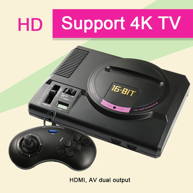 2020 новая версия 16Bit MD Genesis TV игровая консоль HD RCA Дисплей беспроводные геймпады 170