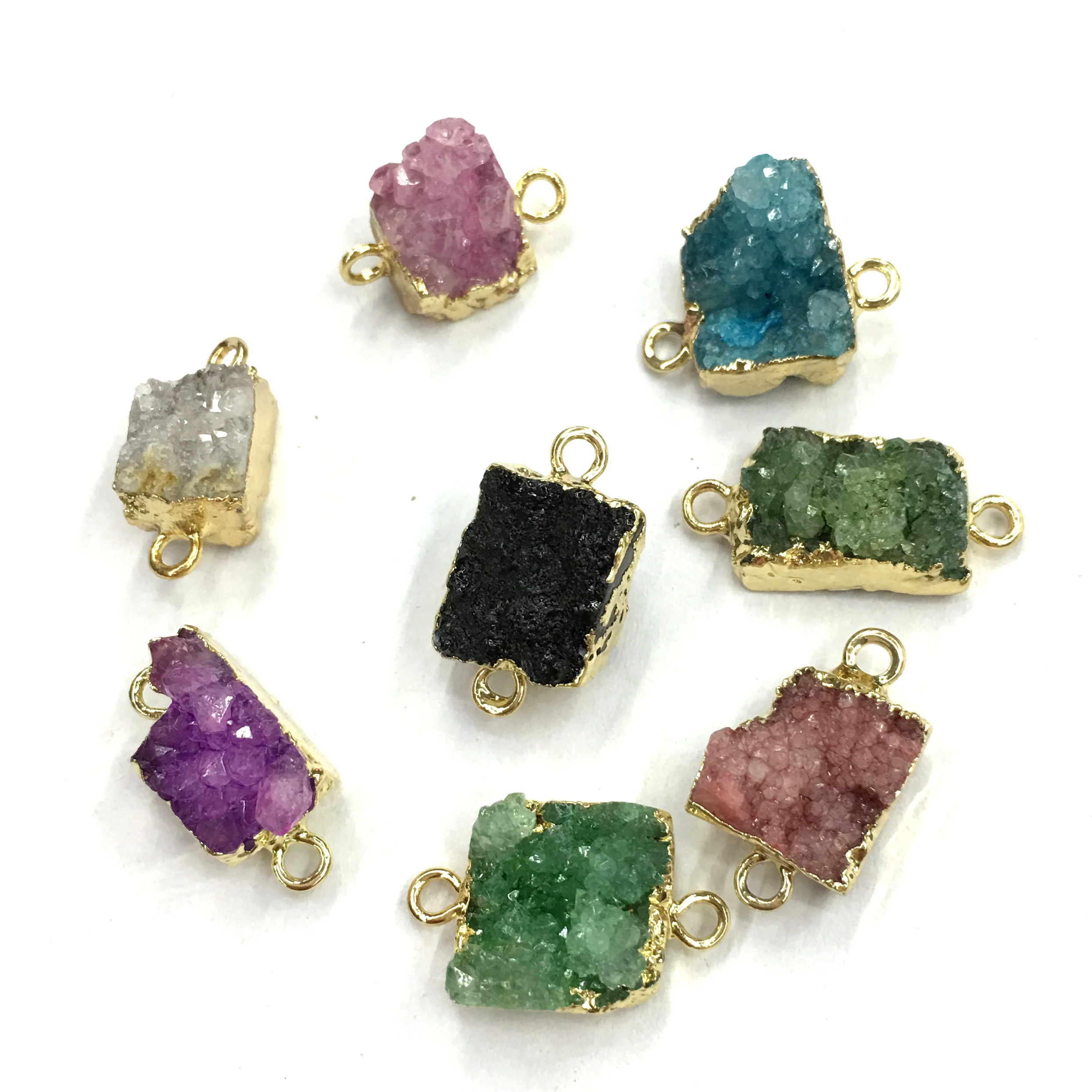 

Wholesale Random Natural Stones Gem Crystal Agate Connector Handmade Crafts DIY Necklace Earring Bracelet Jewelry Gift Making