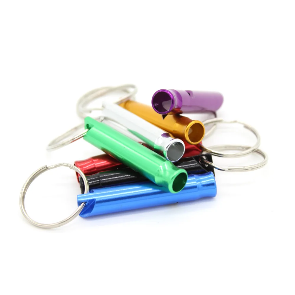 10 шт 6 см мини алюминиевый сплав свисток брелок для наружного аварийного