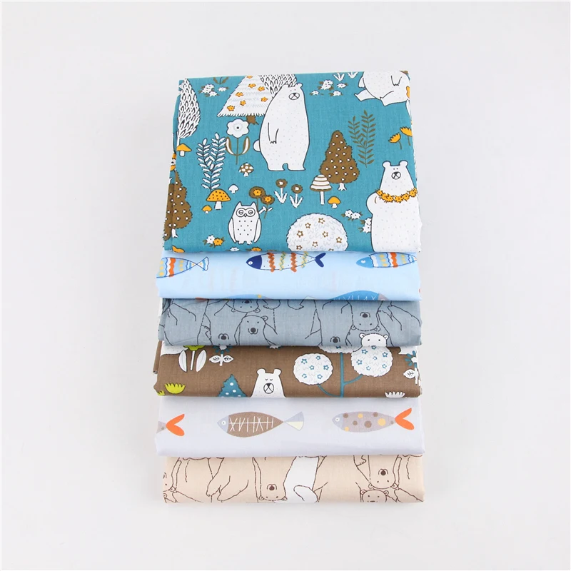 

DIY 6pcs/lots 40x50cm 100%Cotton Twill Fabric Bundle Sewing Quilting Crafts for Handmade