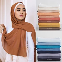 5pcslot muslim chiffon hijab scarf women headband plain head scarfs wrap islam hijabs scarves and shawls foulard femme musulman